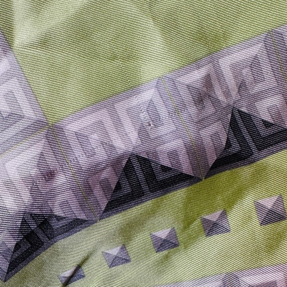 Pistachio Green G Logo Monogram Pure Silk Square Scarf By Givenchy - Picture 6 of 8